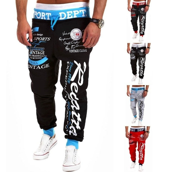 Men's Sport Letter Printed Pants