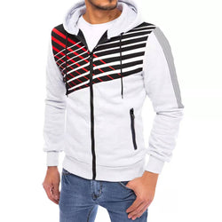 Men's Patchwork Printed Hoodie Jacket