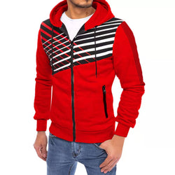 Men's Patchwork Printed Hoodie Jacket