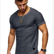 Men's Round Neck Slim Solid Color Short Sleeved T-shirt