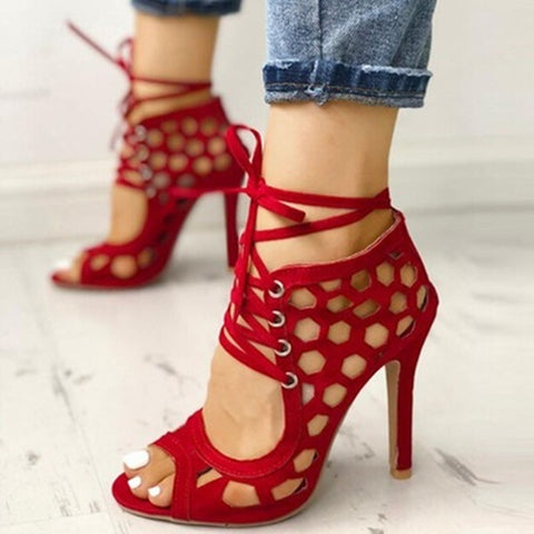 Women's Cross Strap Stiletto High Heels