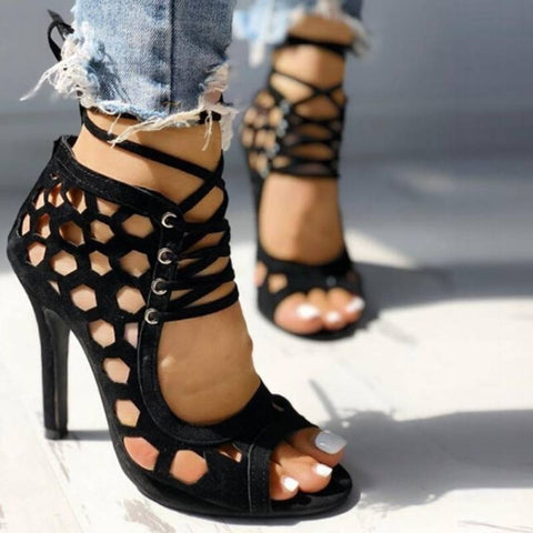 Women's Cross Strap Stiletto High Heels