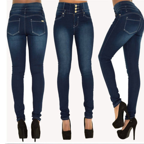 Women's Fashion Elastic High Waist Jeans