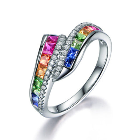 Women's Colorful Gemstone Ring