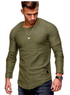 Men's Round Neck Slim Solid Color Short Sleeved T-shirt