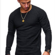 Men's Round Neck Slim Solid Color Short Sleeved T-shirt