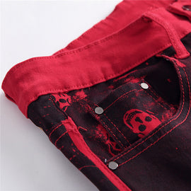 Men's Red Skull Jeans