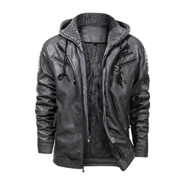 Men's Hooded Biker Jacket